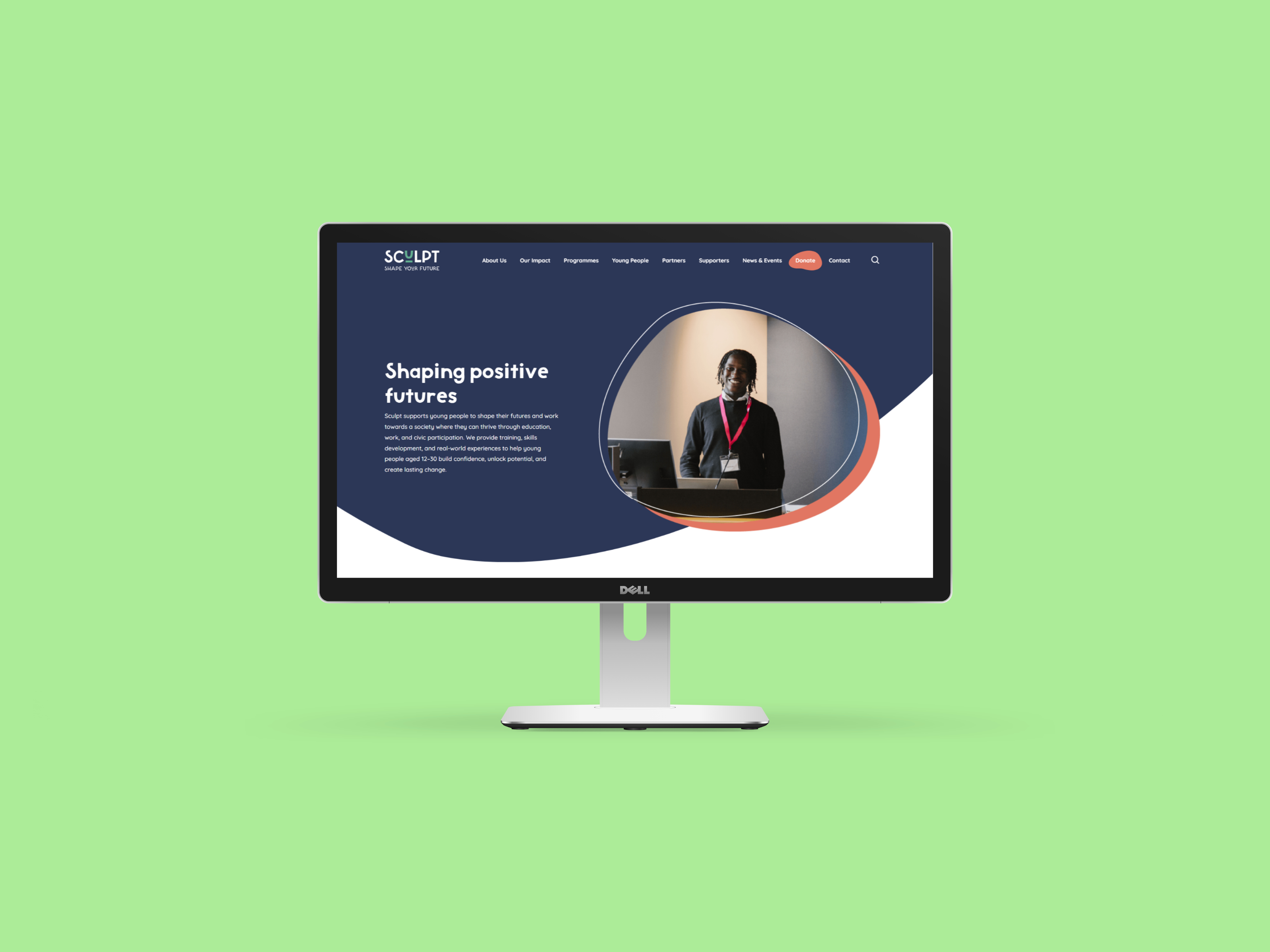 Image of the sites homepage on a desktop screen